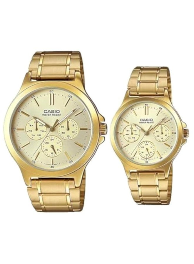 Casio Couple Analog Watches - MTP/LTP-V300G-9AUDF - Image 1